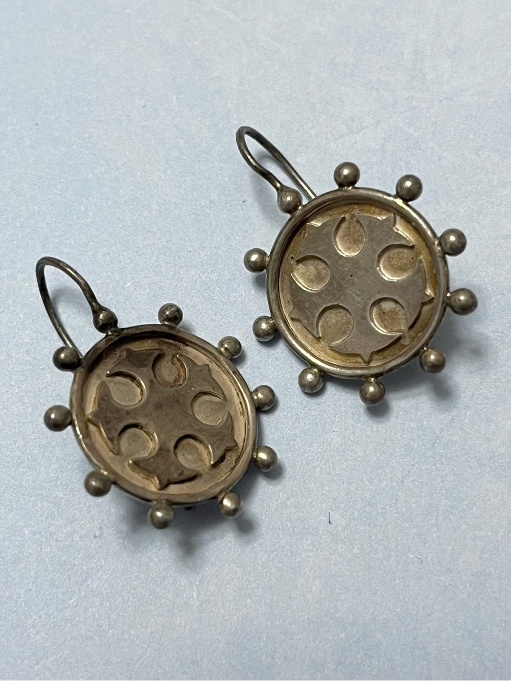 Jane Diaz Handmade 925 Sterling Silver Earrings Granulated Artisan Signed